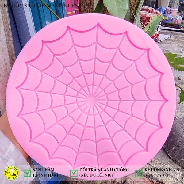 Khuôn silicon làm mạng nhện to 16cm trang trí bánh rau câu sinh nhật làm bánh siêu nhân spider man