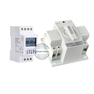 Bộ chuyền đổi 2 nguồn điện theo tháng gồm ATS 2P 63A và công tắc hẹn giờ chu kỳ tháng BT1-30 Thiết bị điện giá tốt