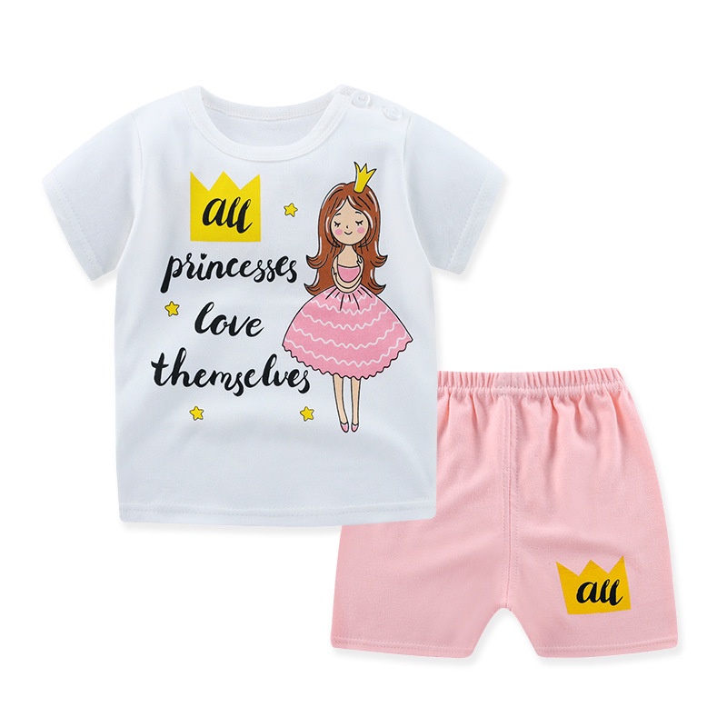 Bộ cotton cộc tay xuất Hàn cho bé trai/gái
