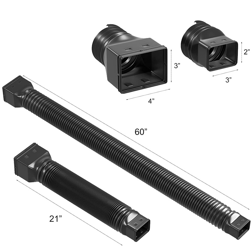 Bộ 2 Ống Nối Dài Vòi Nước Mưa Linh Hoạt Mở Rộng Từ 21 Sang 60 In