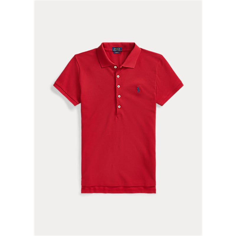 Áo thun polo tay ngắn dáng ôm thêu hình Ralph Laurens cao cấp thời trang cho nữ