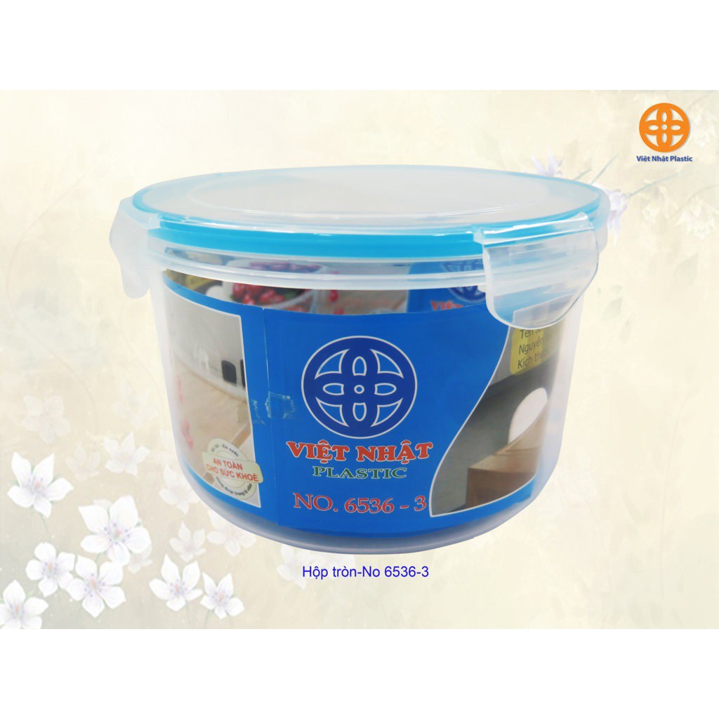 HỘP NHỰA TRÒN ĐỰNG THỰC PHẨM 3 CỠ (HỘP LẠNH TRÒN 6536) VIỆT NHẬT-GIÁ RẺ,CHÍNH HÃNG
