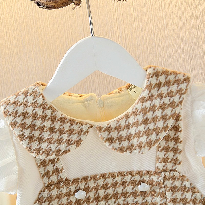 Váy dạ lót nhung mềm mịn bé gái size 10-18kg