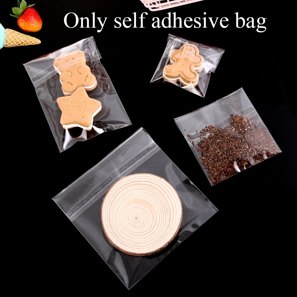 CLEVER 100pcs Self Adhesive Transparent Seal OPP Cookie Bags Biscuit Gift Snack Decoration Party Supplies Pastry Tool