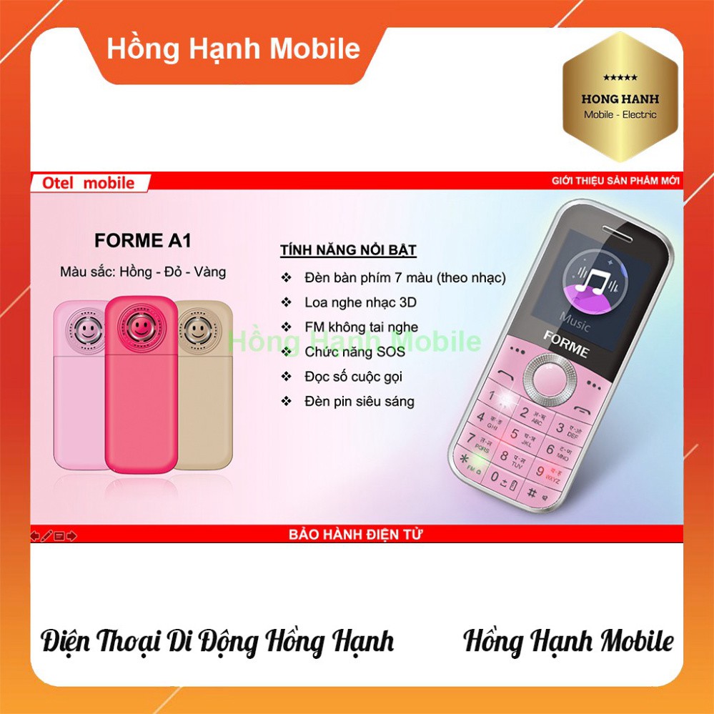 [ DEAL SỐC ] Điện Thoại Forme A1 - Hàng Chính Hãng - Hồng Hạnh Mobile Hàng Chính Hãng FULL BOX | BigBuy360 - bigbuy360.vn