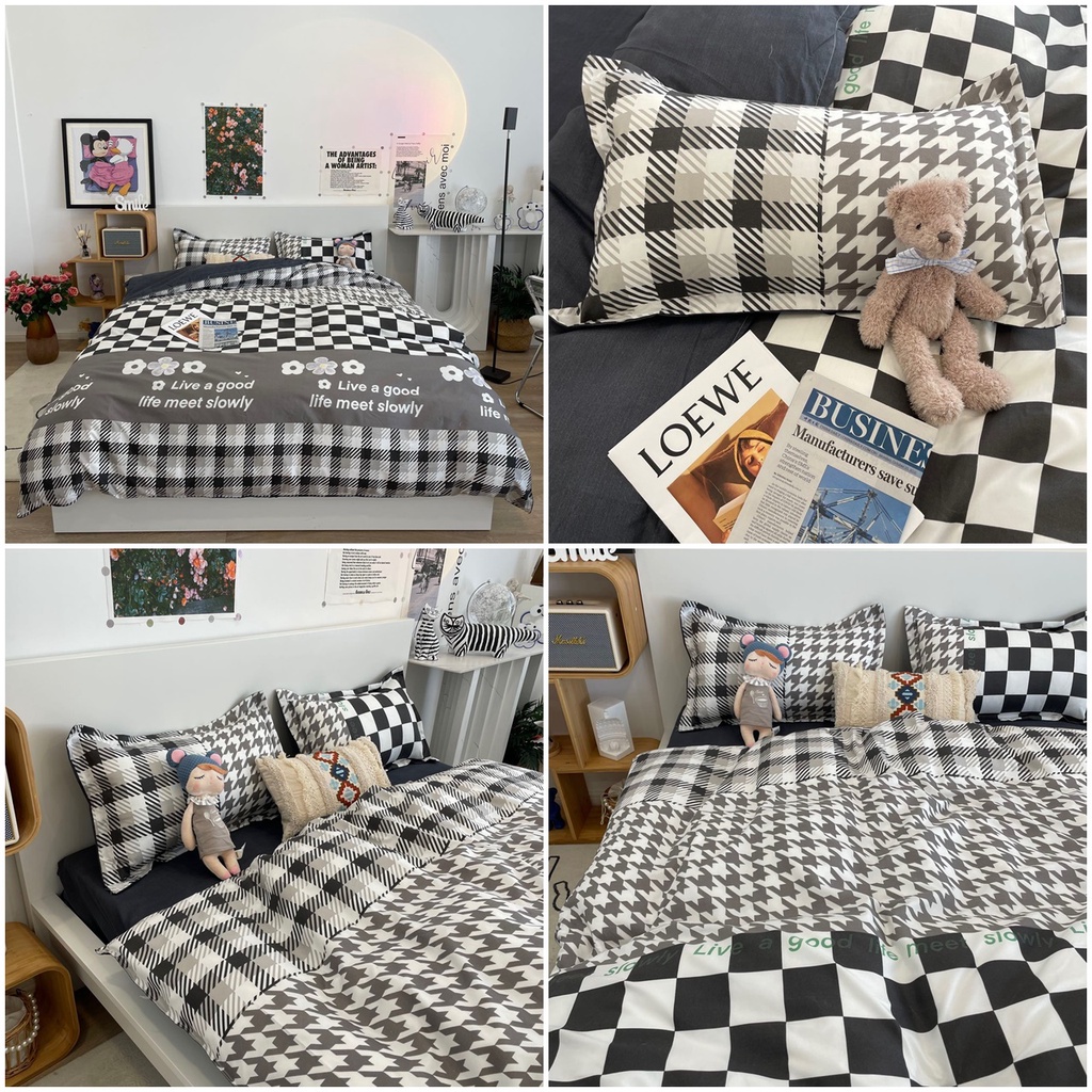 Bộ chăn ga gối chất cotton poly nhập khẩu họa tiết hoa lá cành - chăn ga Hàn Quốc đủ size miễn phí bo chun | BigBuy360 - bigbuy360.vn