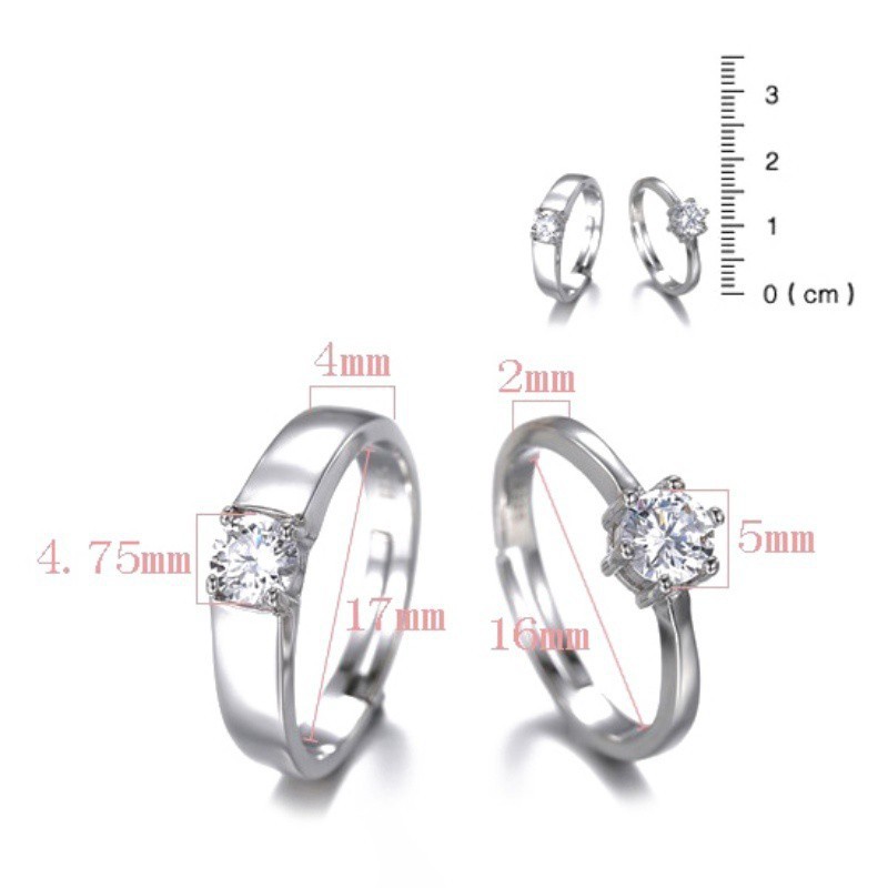 Nhẫn mạ bạc đính đá sang trọng