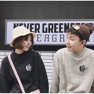 [Xả tồn kho] Áo Len Đôi Hình Xương Cá áo len couple