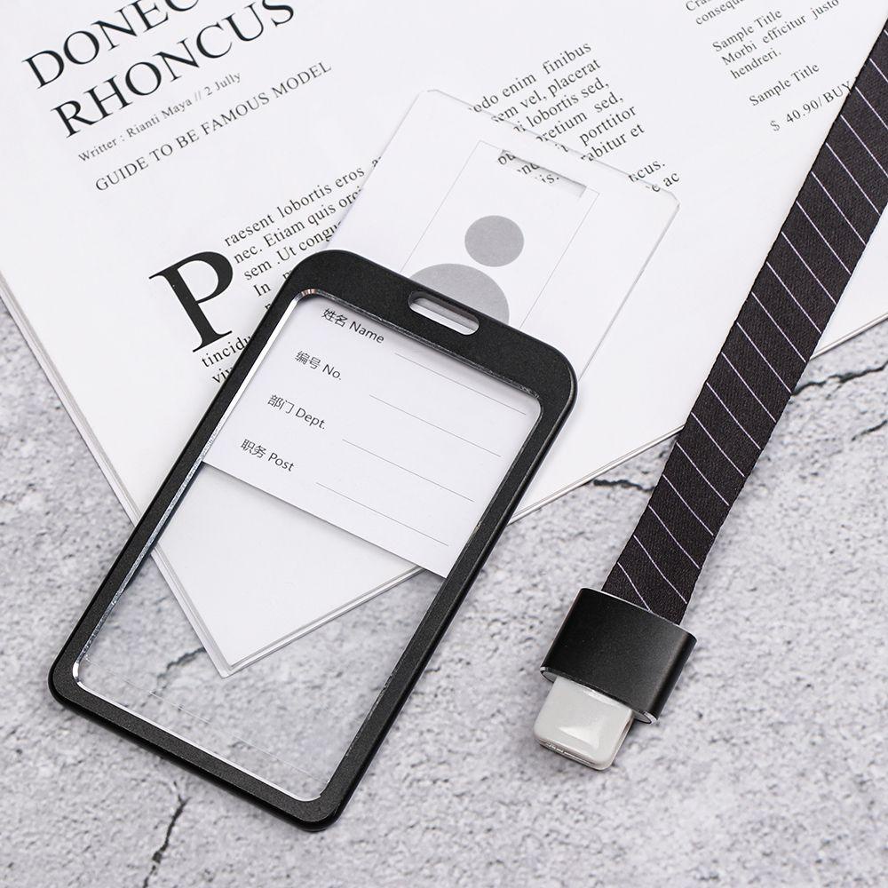 1 Hộp Đựng Thẻ ID Bằng Hợp Kim Nhôm Kèm Dây Đeo Tiện Dụng Cho Trường Học / Văn Phòng MIHAN1 Ốp