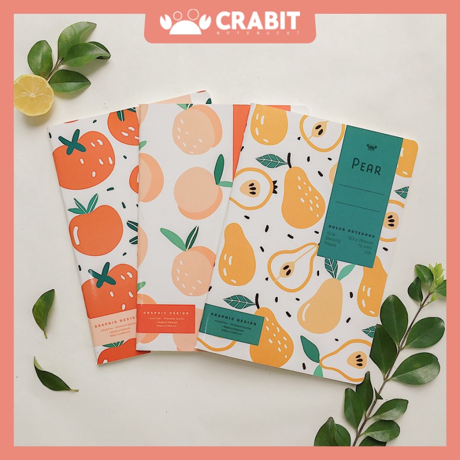 [Mã LIFEB04ALL giảm 10% tối đa 15K đơn 0Đ] Combo vở kẻ ngang Crabit Fruits 120trang