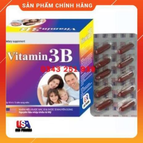 [Viên uống] VITAMIN 3B - BỔ SUNG CÁC VITAMIN NHÓM B - NGUYÊN LIỆU NHẬP KHẨU MỸ - HỘP 100 VIÊN