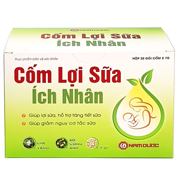 CỐM LỢI SỮA ÍCH NHÂN – Hỗ trợ tăng tiết sữa, giảm nguy cơ tắc sữa của phụ nữ sau sinh và cho con bú (20 gói)