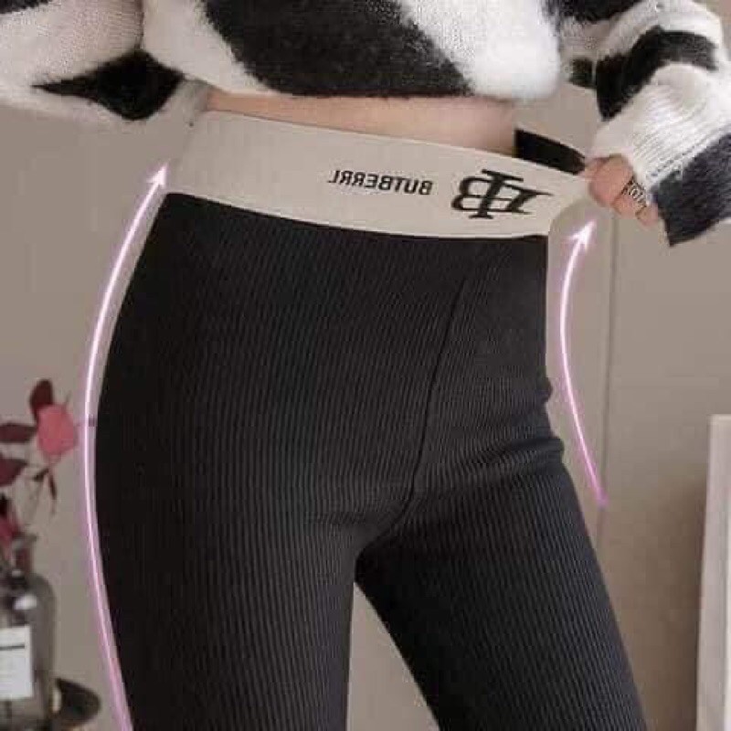 QUẦN LEGGING TĂM CẠP CHỮ LÓT LÔNG