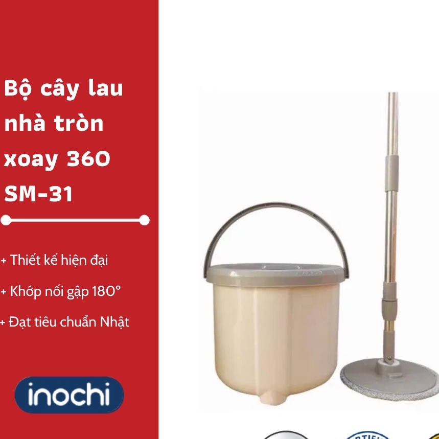 Bộ cây lau nhà tròn xoay 360 Inochi (SM-31)