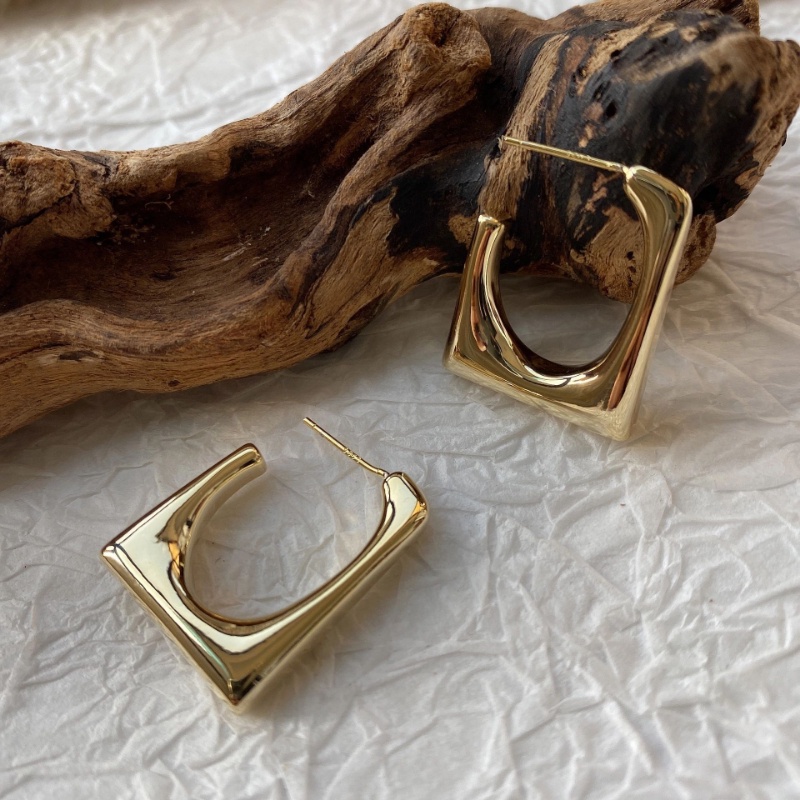 Khuyên Tai Kim Loại Hình Vuông Đơn Giản Sáng Tạo Cho Nữ