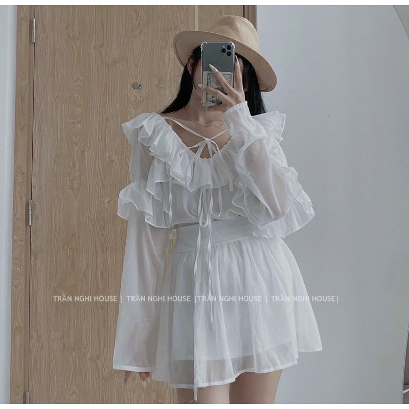 SET ÁO VOAN VIỀN BÈO + CHÂN VÁY