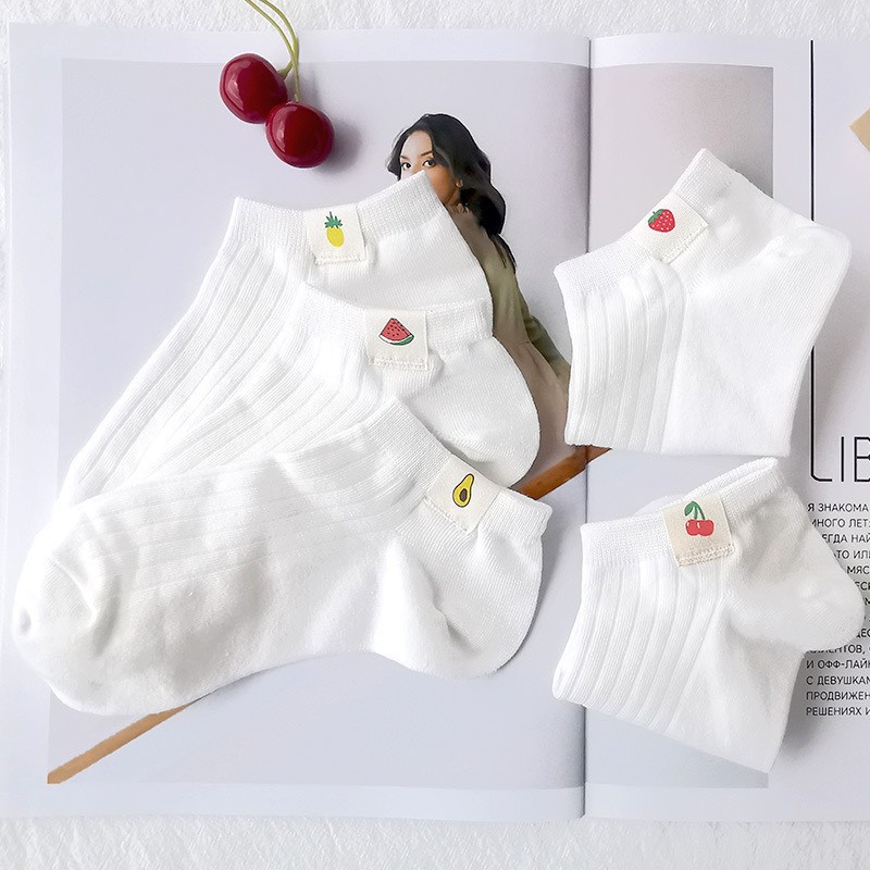 Vớ Tất Cổ Ngắn Tem Trái Cây cotton kháng khuẩn, hàng loại 1 bao đổi trả dành cho cả nam và nữ MRSOCKS - VN064