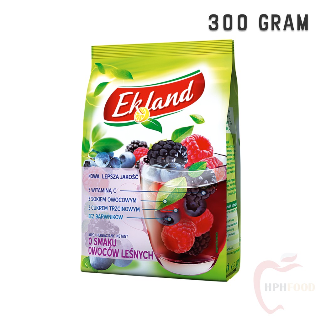 Trà Hạt (Trà Bột) Hoà Tan Ekland Trái Cây Rừng Giải Khát Giải Nhiệt Bịch 300 Gram