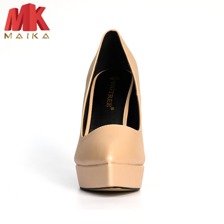 Giày cao gót nữ MK MAIKA S153 Kem cao 12cm mũi nhọn, gót nhọn, có độn mũi quyến rũ, thanh lịch