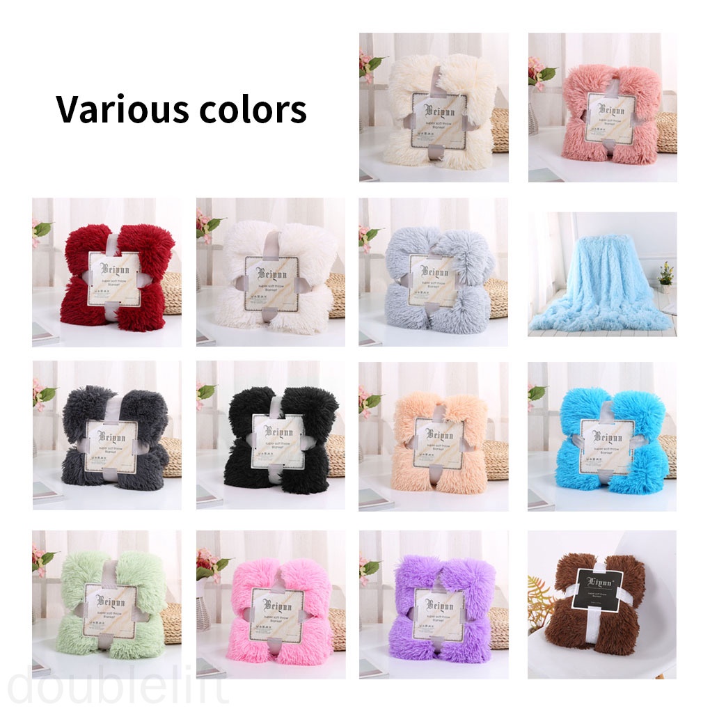 Chăn Lông Nhung Dài Mềm Mại Màu Trơn Đa Ứng Dụng