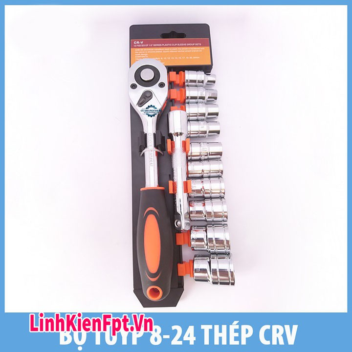 Khẩu tháo ốc 12 chi tiết thép cứng CRV