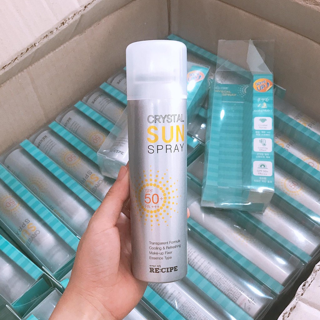 Xịt Chống Nắng RECIPE CRYSTAL SUN SPRAY - SPF 50 &amp; PA+++