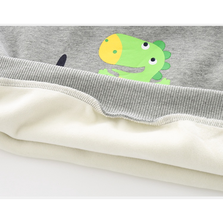 Áo nỉ cho bé WELLKIDS WAPYPY áo nỉ dài tay cổ lọ 5 phân 2 lớp lót lông thu đông 2023
