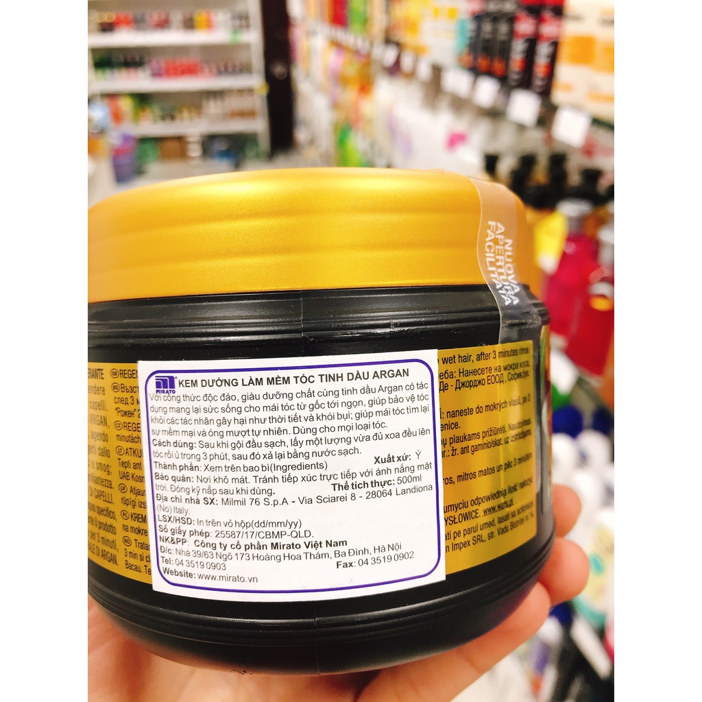 Kem phục hồi tóc tinh chất bơ Milmil Cream Karite Butter 500ml - xuất xứ Ý