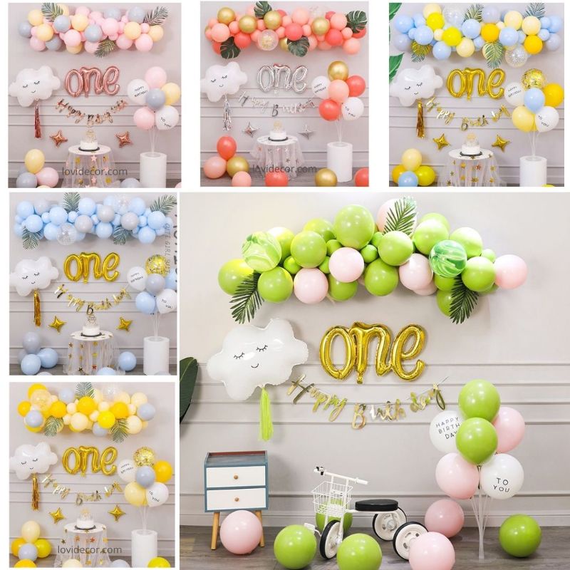 SET BÓNG TRANG TRÍ SINH NHẬT TÔNG CHỮ ONE HÀN QUỐC