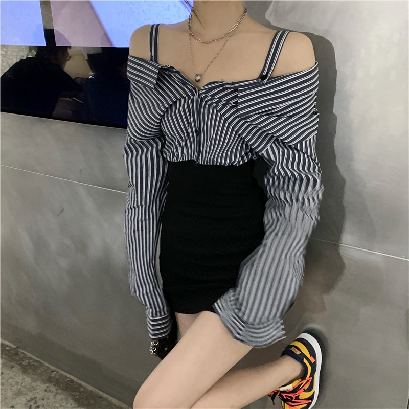 Đầm Sơ Mi Kẻ Sọc Dáng Ôm Thời Trang Dễ Phối Đồ Cho Nữ