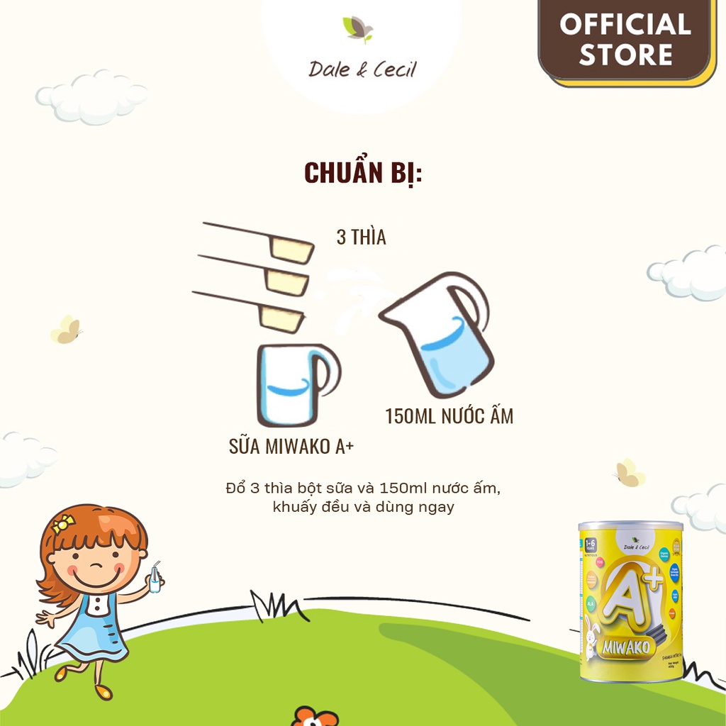 Sữa Công Thức Thực Vật Hữu Cơ Miwako A+ 400g x 1 Hộp - Miwako Official Store