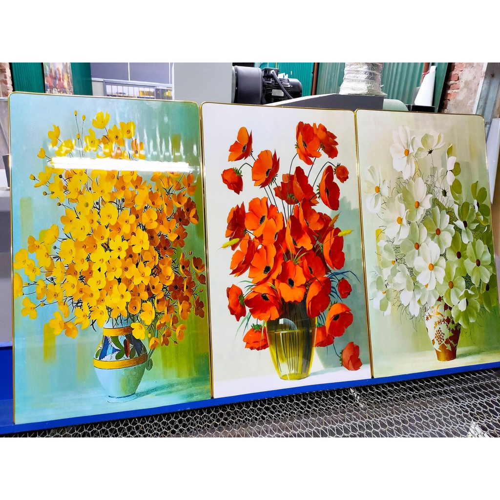 Tranh HOA tráng gương pha lê ấn tượng
