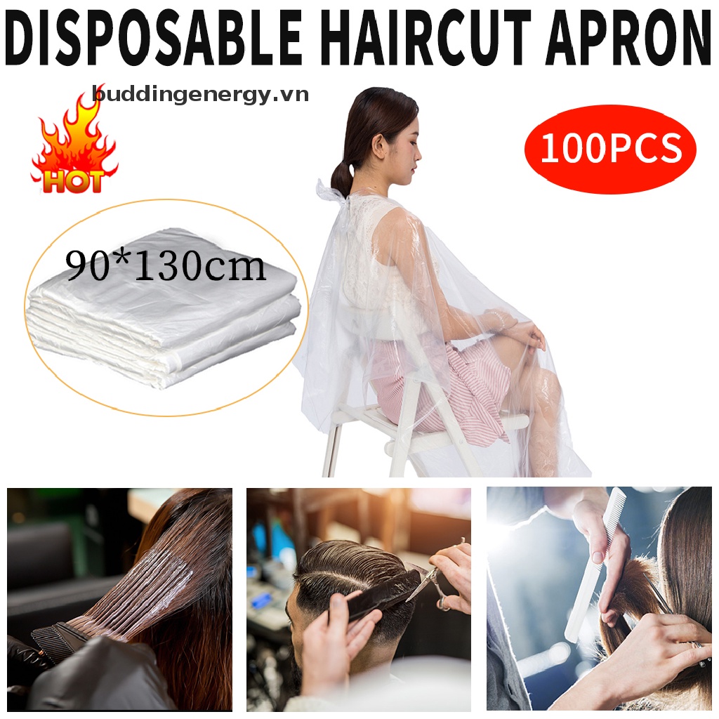 Set 100 áo choàng dùng một lần chống thấm nước cho salon làm tóc

