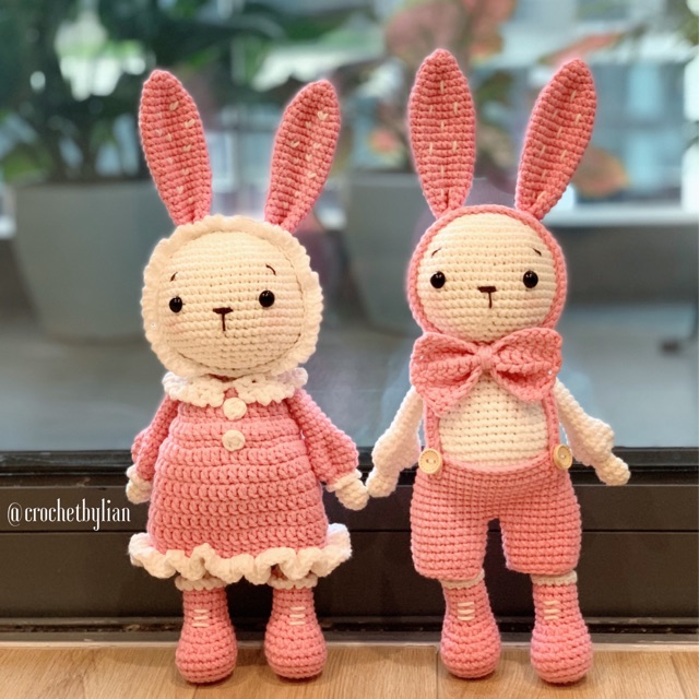 Thú len móc - thỏ Mimi và Miti Khuccay