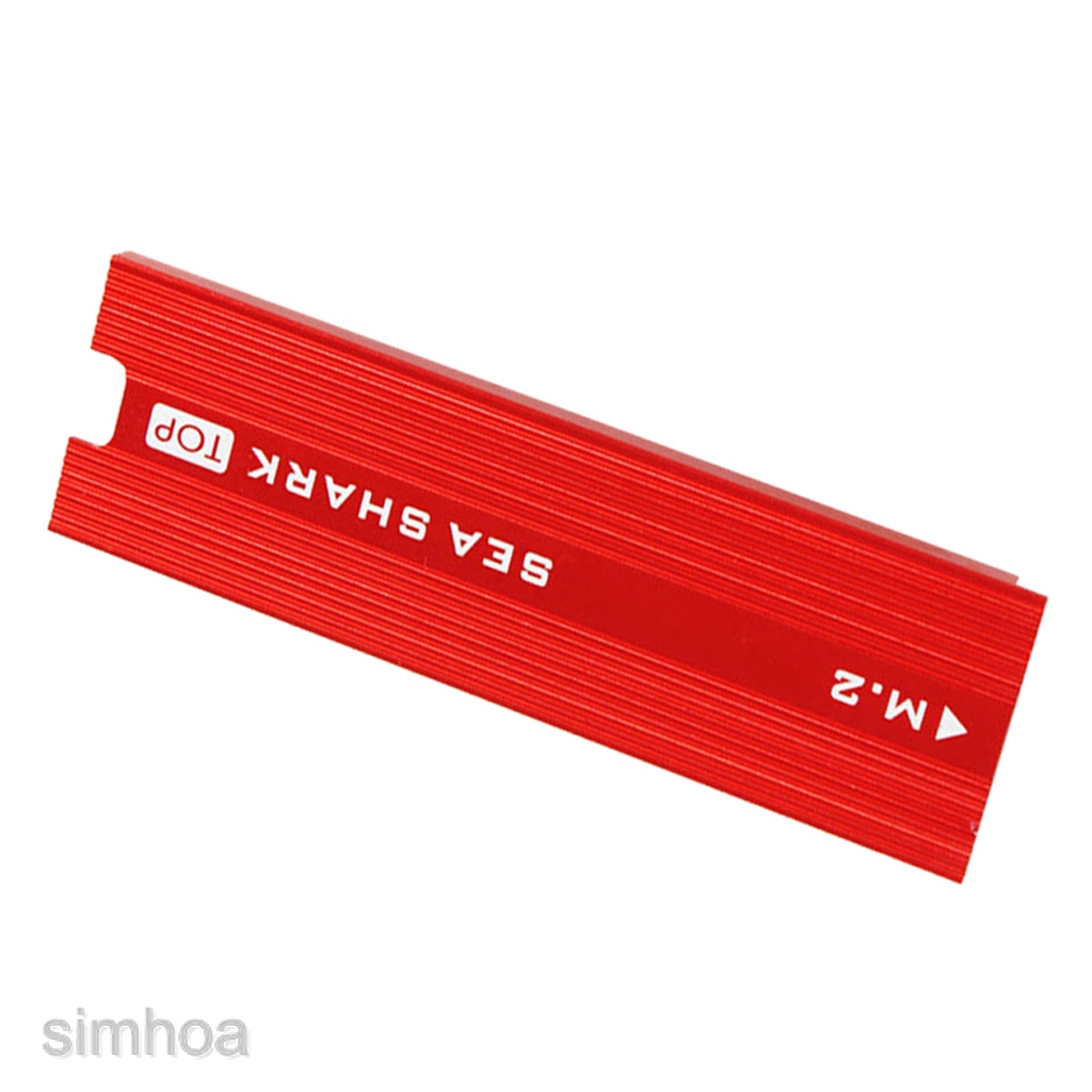 Aluminum Heatsink for PCIe NVMe M.2 SSD With Thermal Pad, Great Cooling Effect - Red