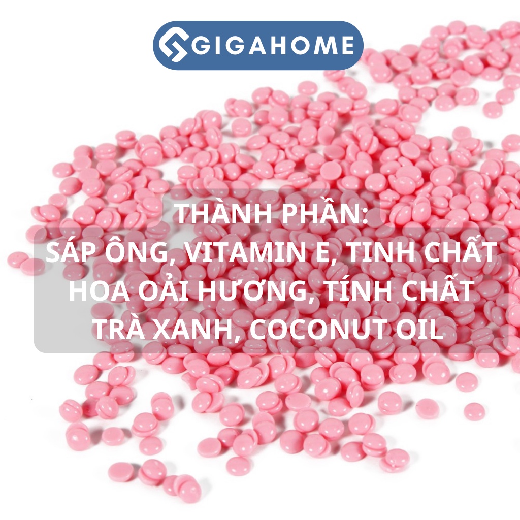 Sáp Wax Lông Sữa Dừa Màu Hồng Siêu Bám Lông GIGAHOME Dùng Cho Da Nhạy Cảm, Tặng Kèm Que 1010