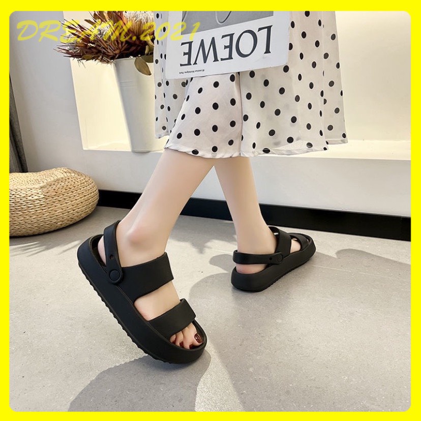 (Hottrend 2022)Dép Sandal nữ đế cao 4cm, dép quai hậu nữ chất liệu Eva size kép.Dream2021