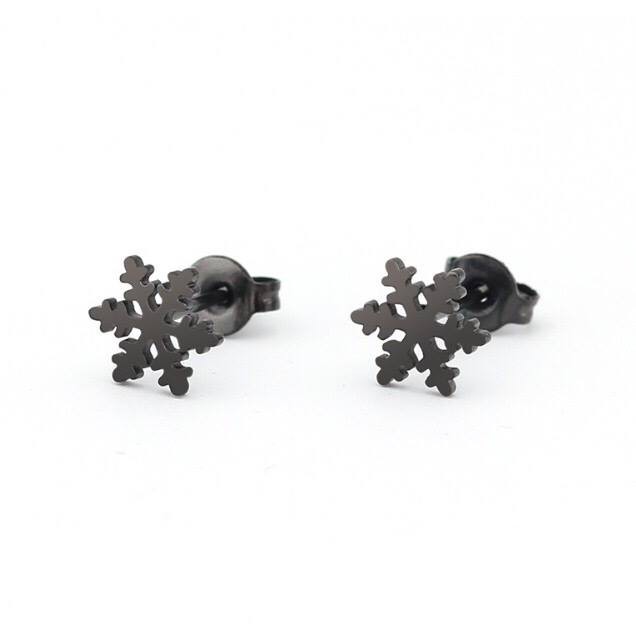 Snowflake Earring khuyên tai titan hoa tuyết không gỉ không đen không dị ứng cho nam nữ Unisex