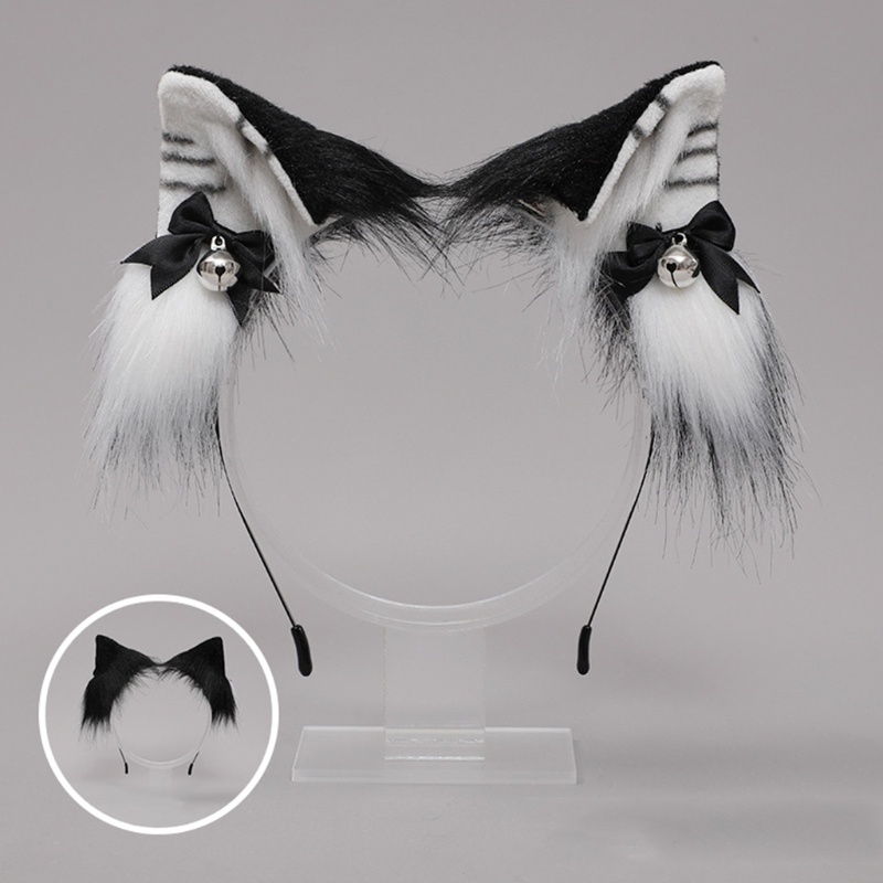 Băng Đô Tai Mèo Bông Có Chuông Hóa Trang Cho Nữ