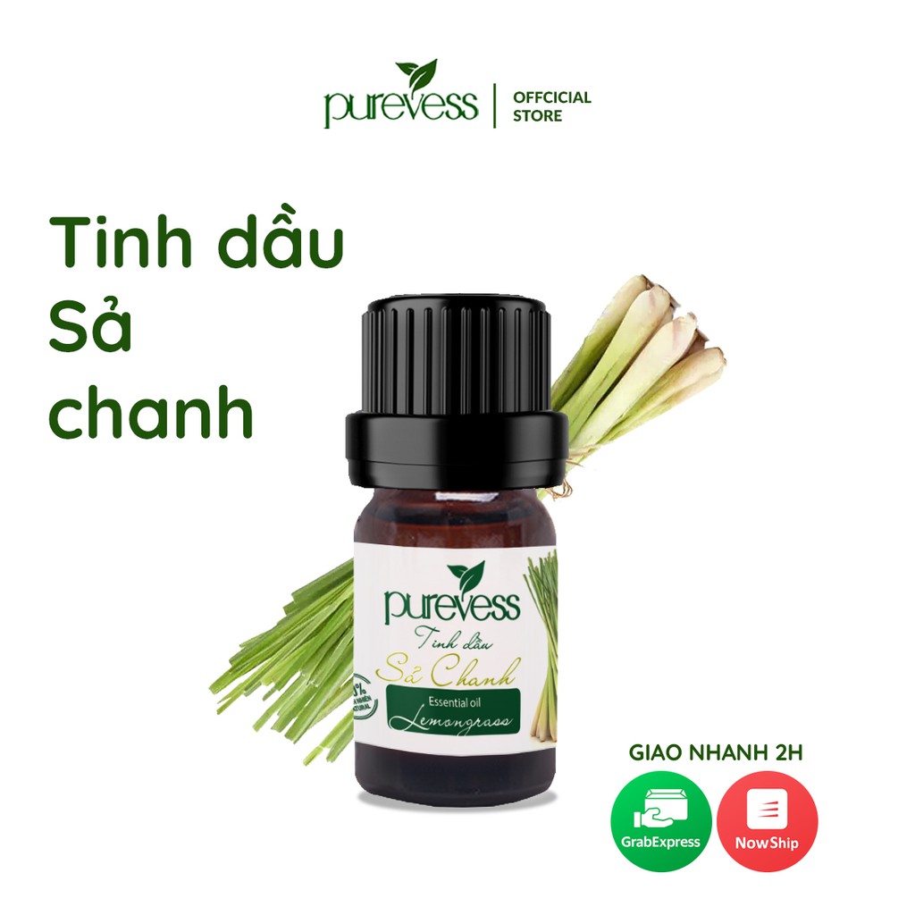 Tinh dầu thiên nhiên Purevess giúp thư giãn đuổi muỗi khử mùi 5ml