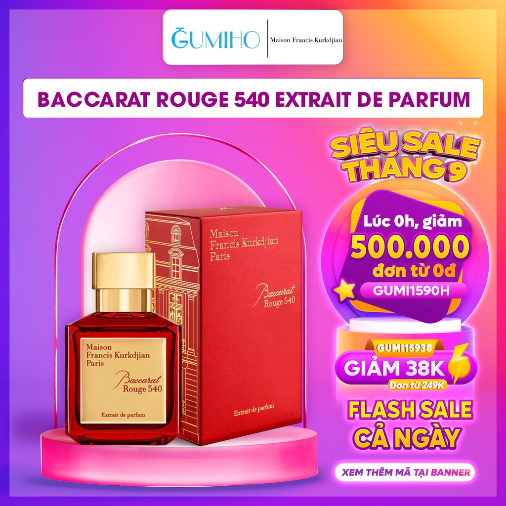 Nước hoa nữ MFK Baccarat Rouge 540 Extrait de Parfum - long lanh và sang chảnh hút mắt người nhìn - Gumihoperfume