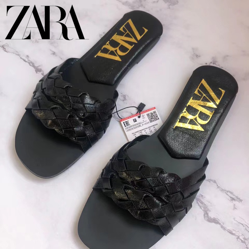 Zara Dép Đế Bệt Mũi Vuông Thời Trang Mùa Hè Dành Cho Nữ