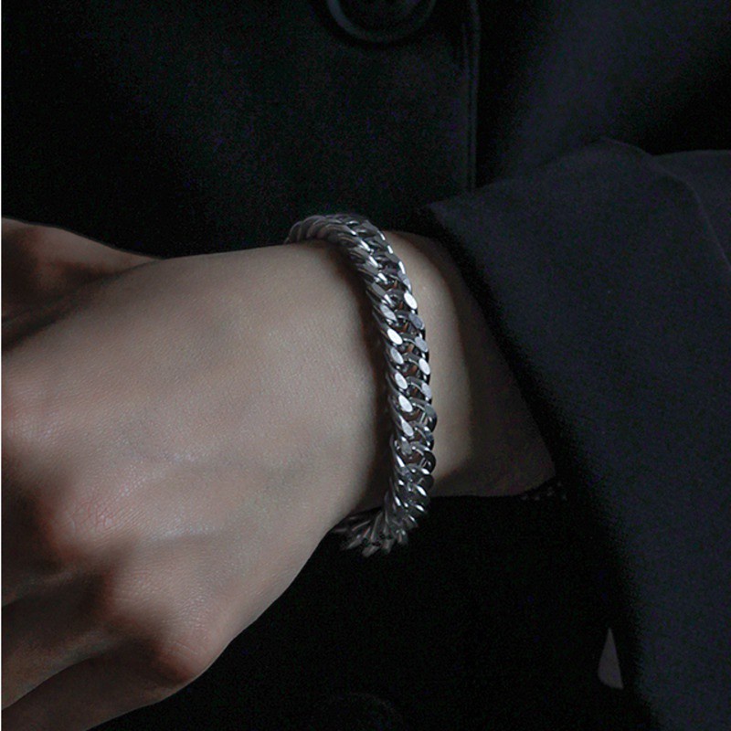 Vòng Tay Thép Titan Phong Cách Hip Hop Đơn Giản Thời Trang Cho Cặp Đôi