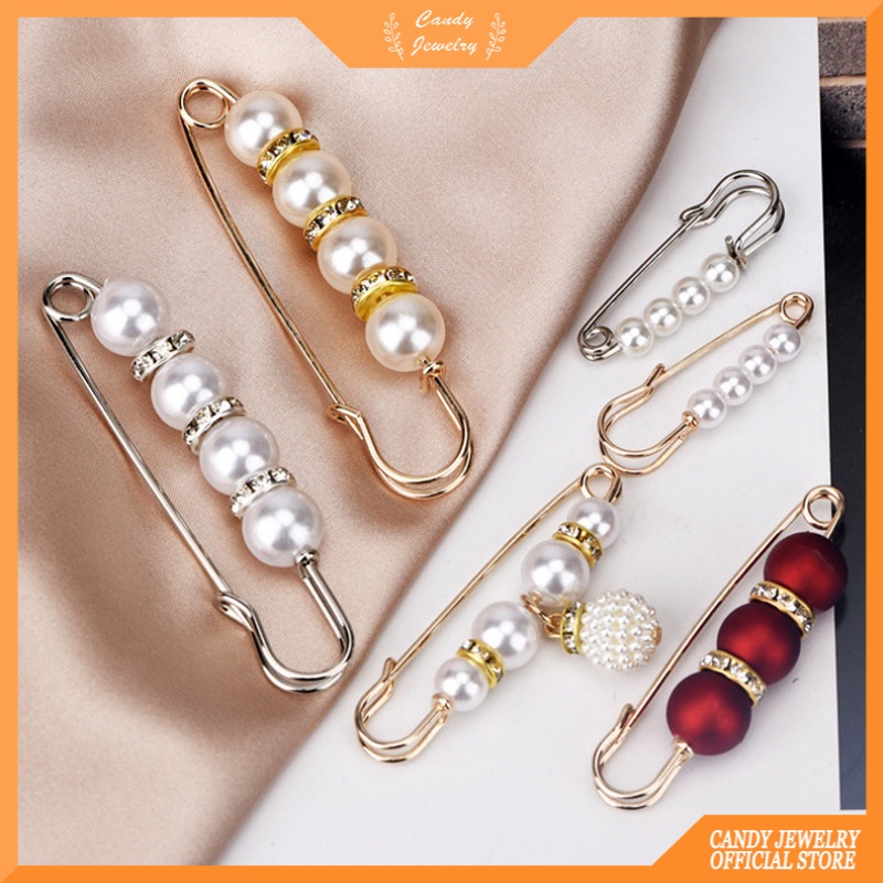 Ghim cài áo MANYUE đính ngọc trai giả chống lộ phong cách Hàn Quốc thời trang cho nữ