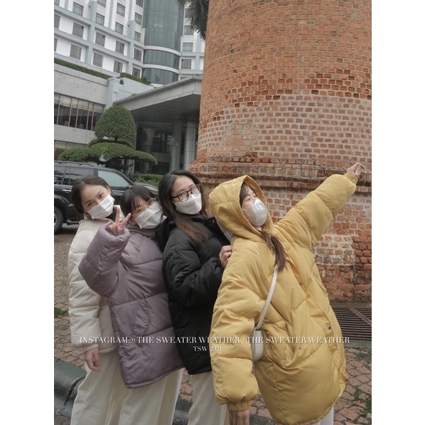 Áo phao béo có mũ dáng lửng 4 màu the.sweaterweather TSW