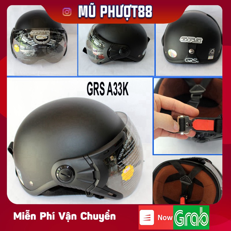 Mũ bảo hiểm GRS A33K - Đào nhám - Mũ nửa đầu chính hãng GRS Hoàng Quán clip thật