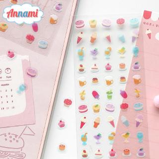 Sticker dán trang trí hình bánh trái nhiều màu sắc dễ thương