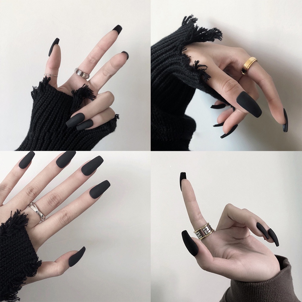 Bộ 24 móng tay giả bằng acrylic nhiều màu tùy chọn thời trang