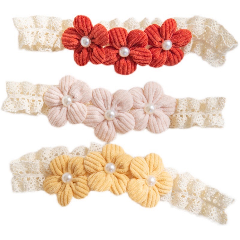 Turban/băng đô ren hoa nỉ cho bé từ 2-12 tháng