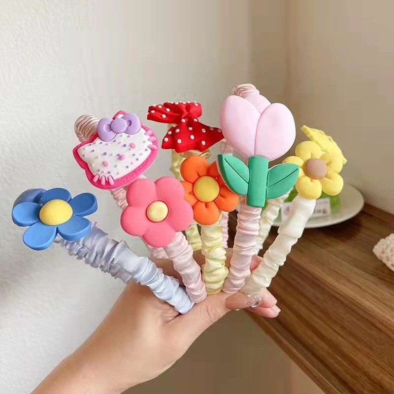 Băng Đô Hoa Dễ Thương Chống Trượt Phong Cách Hàn Quốc Cho Bé Gái Rửa Mặt